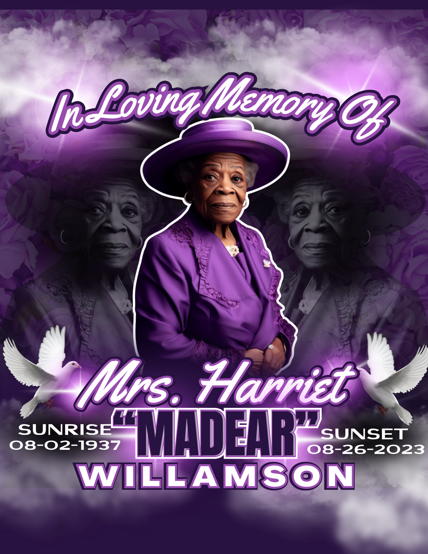 Editable Memorial Template 4 Designs