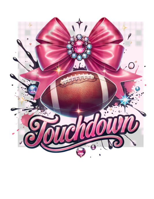 Football & Pink Bow Touchdown